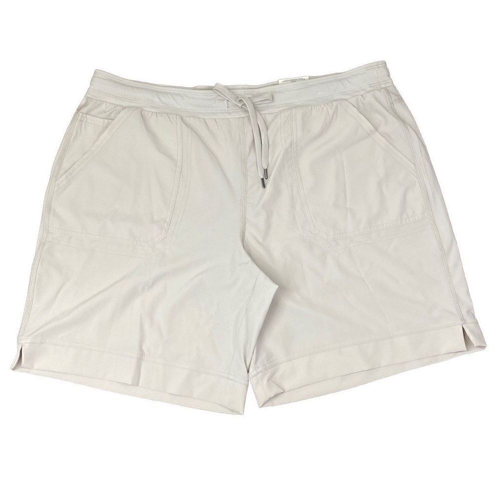 NWT Men’s Bermuda Short XXL Mid Rise Easy Fit Beige Moonbeam Elastic Tie Waist